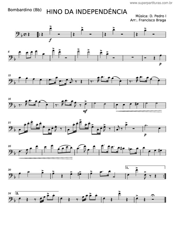 Partitura da música Hino Da Independência Do Brasil – Dom Pedro I v.7