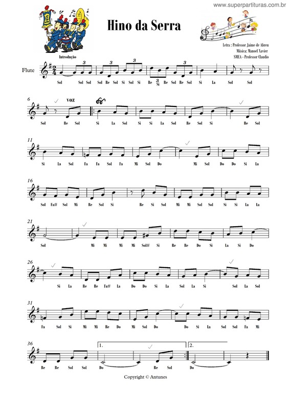 Partitura da música Hino Da Serra Es