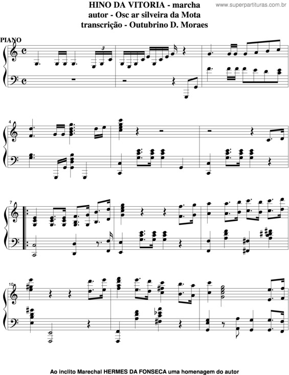 Partitura da música Hino Da Vitoria v.2
