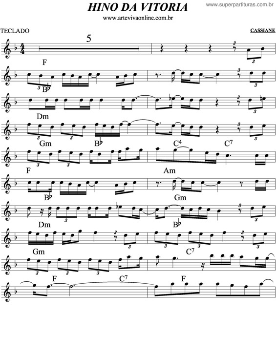 Partitura da música Hino Da Vitória v.3
