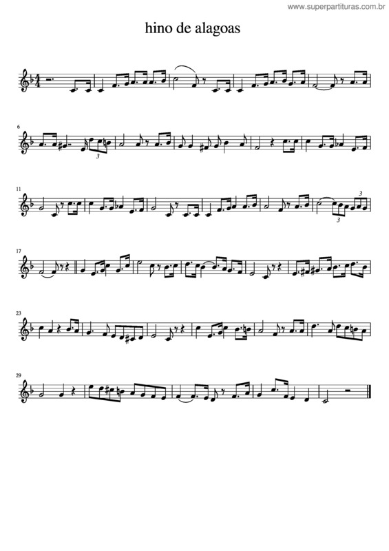 Partitura da música Hino De Alagoas