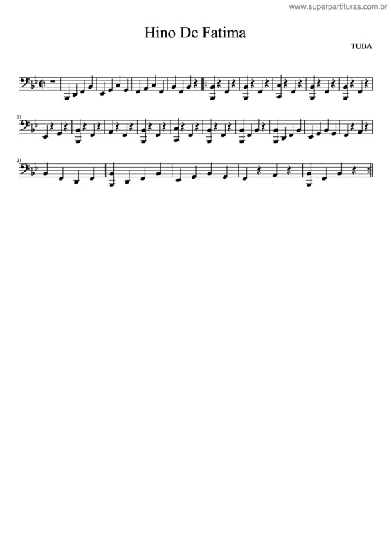 Partitura da música Hino De Fatima