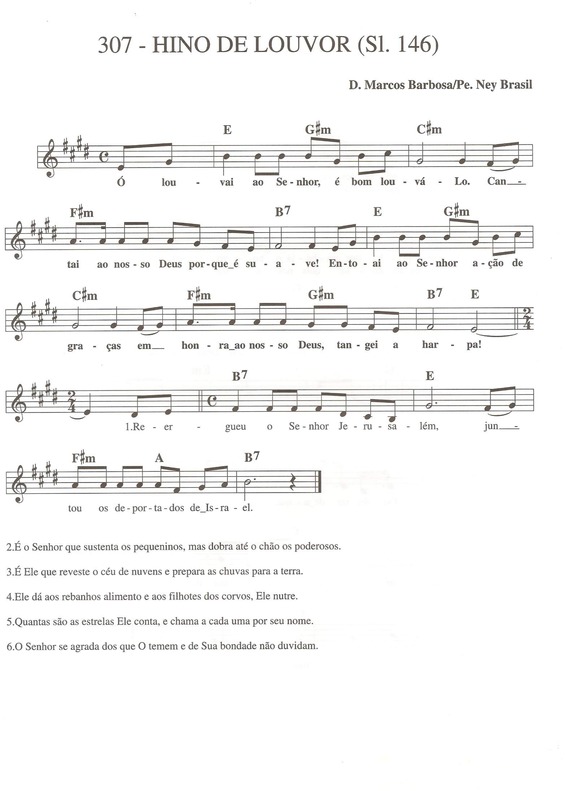 Partitura da música Hino De Louvor v.2