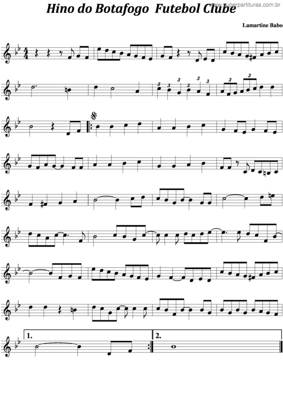 Partitura da música Hino Do Botafogo Futebol Clube