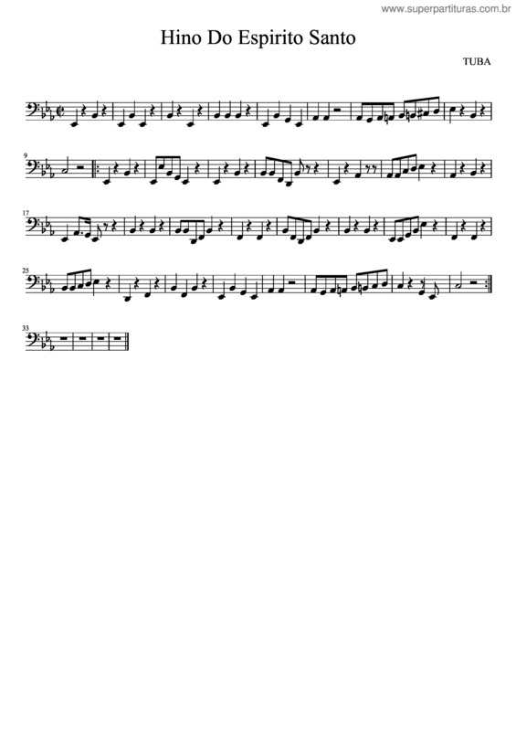 Partitura da música Hino Do Espirito Santo