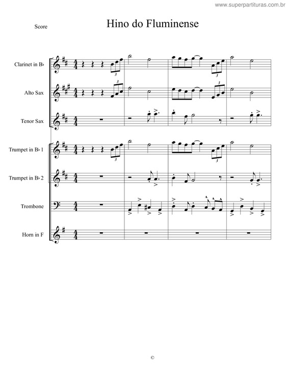 Partitura da música Hino Do Fluminense v.3