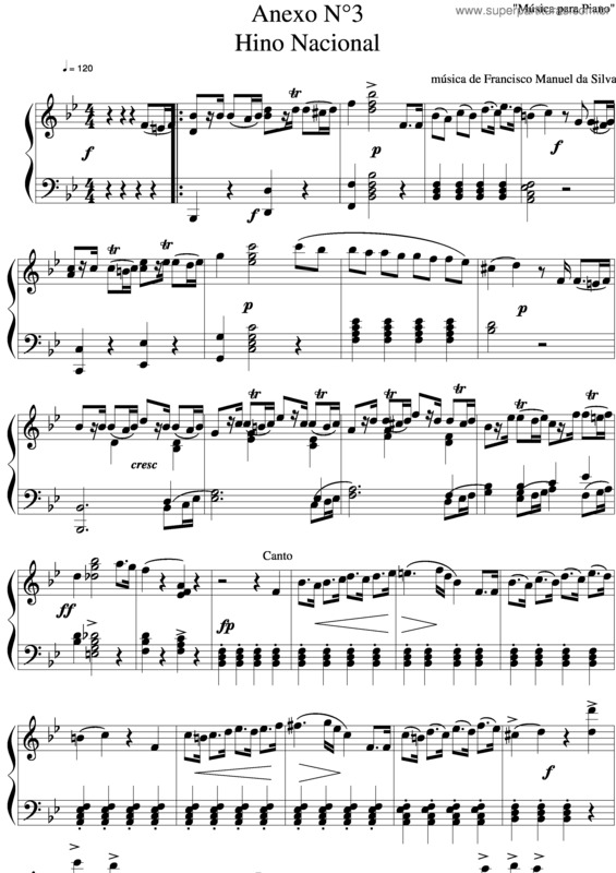 Partitura da música Hino Nacional v.2