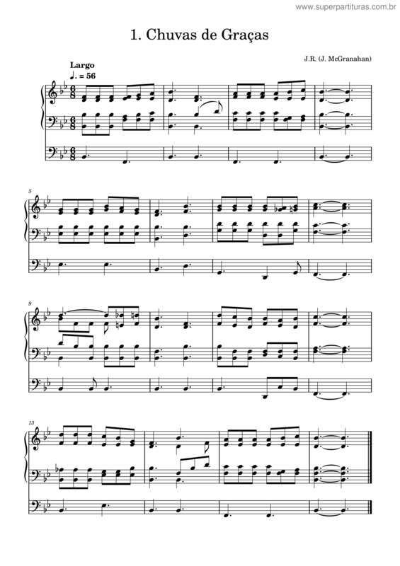 Partitura da música Hinos Da Harpa Cristã – Misc Praise Song 1. Chuvas De Graça