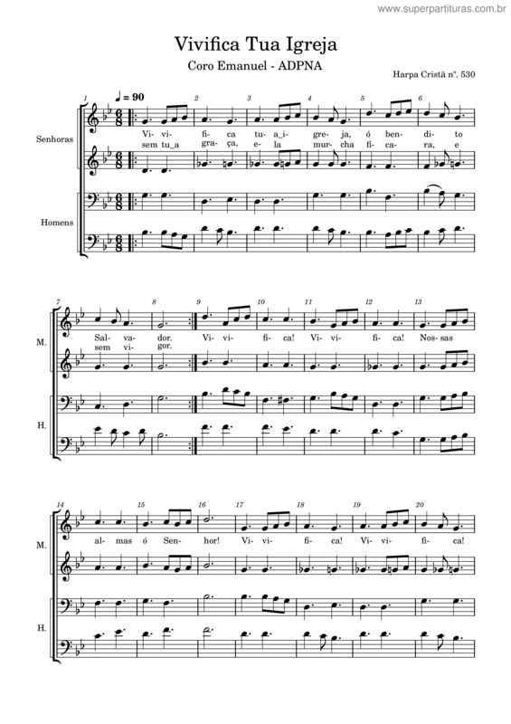 Partitura da música Hinos Da Harpa Cristã – Misc Praise Song Vivifica Tua Igreja