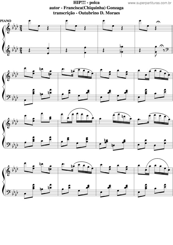 Partitura da música Hip!!!