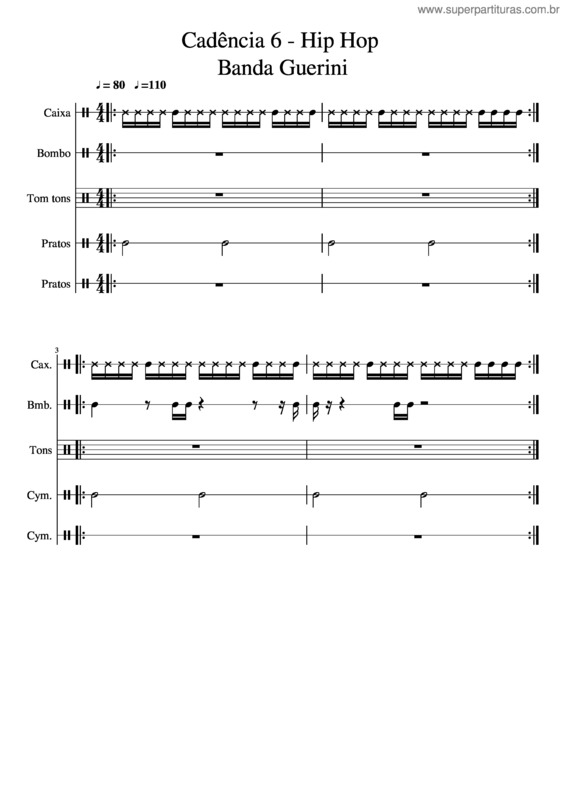Partitura da música Hip Hop 6