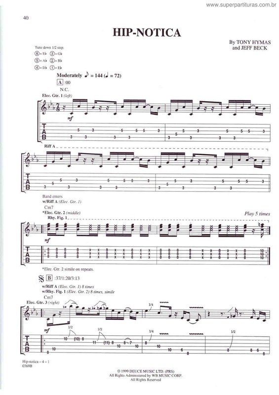 Partitura da música Hip-notica