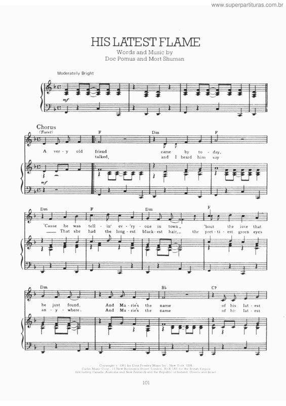 Partitura da música His latest Flame