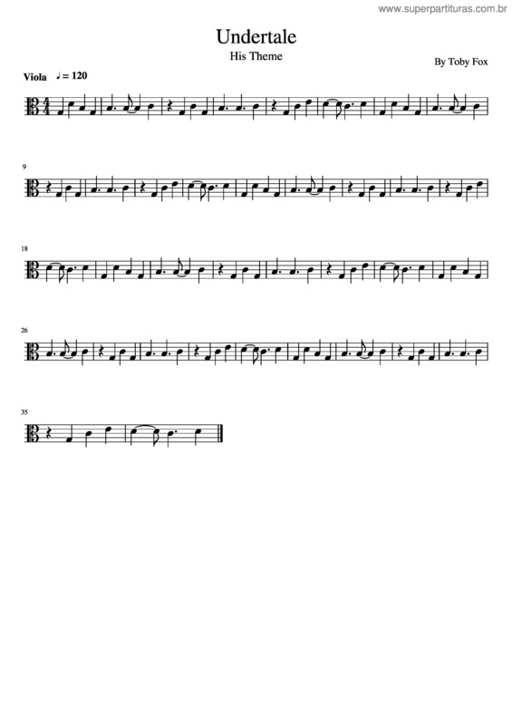 Partitura da música His Theme For Viola