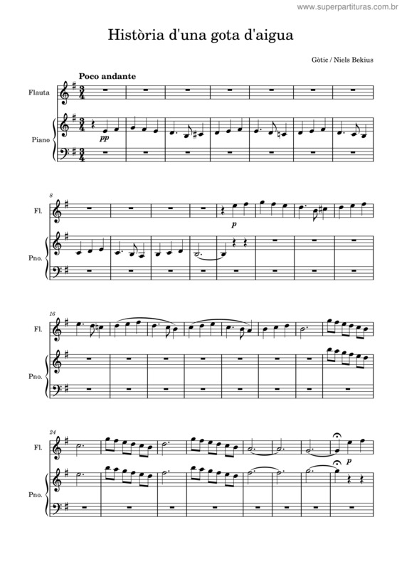 Partitura da música Història D`Una Gota D`Aigua