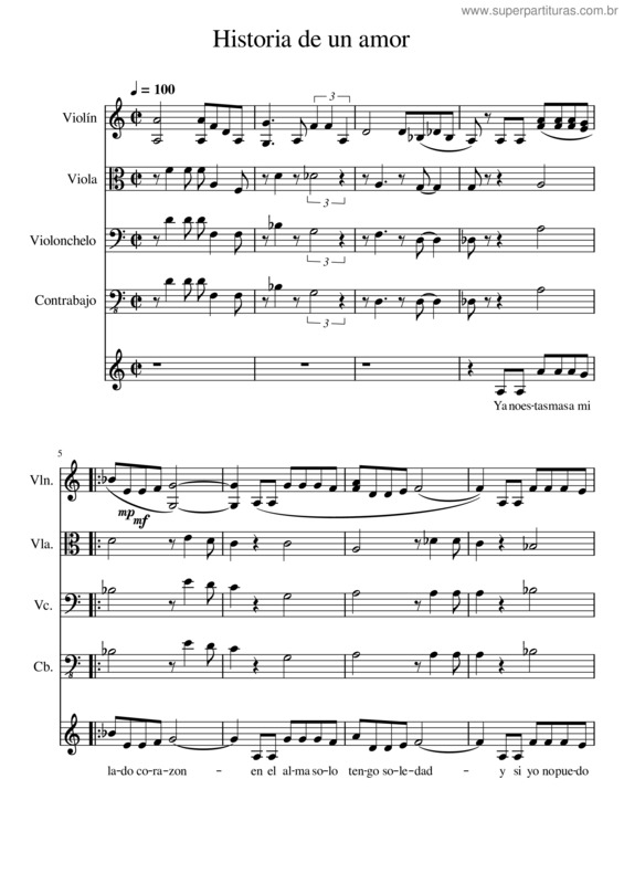 Partitura da música Historia De Un Amor v.14
