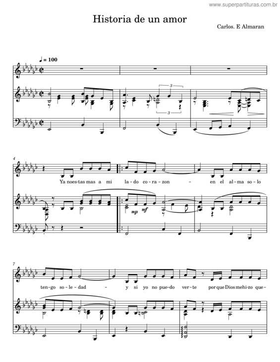 Partitura da música Historia De Un Amor v.15