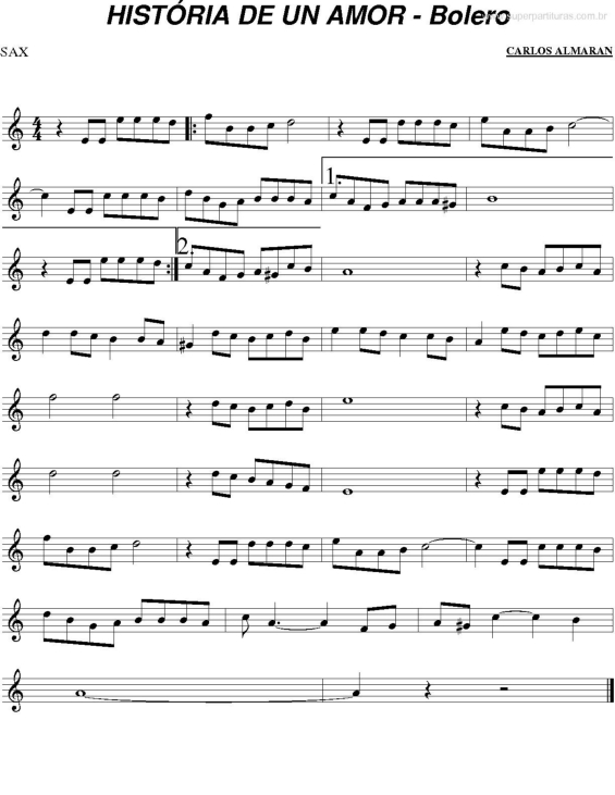 Partitura da música História De Un Amor v.2