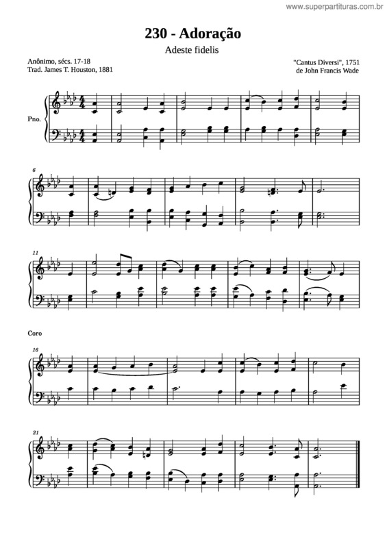 Partitura da música Hnc 230 – Adoração