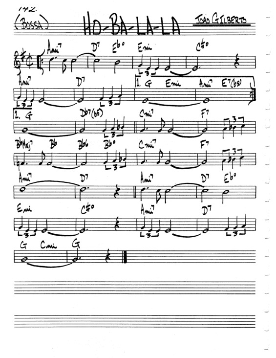 Partitura da música Ho Ba La La v.2