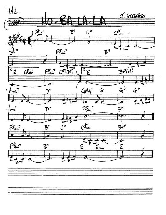 Partitura da música Ho Ba La La