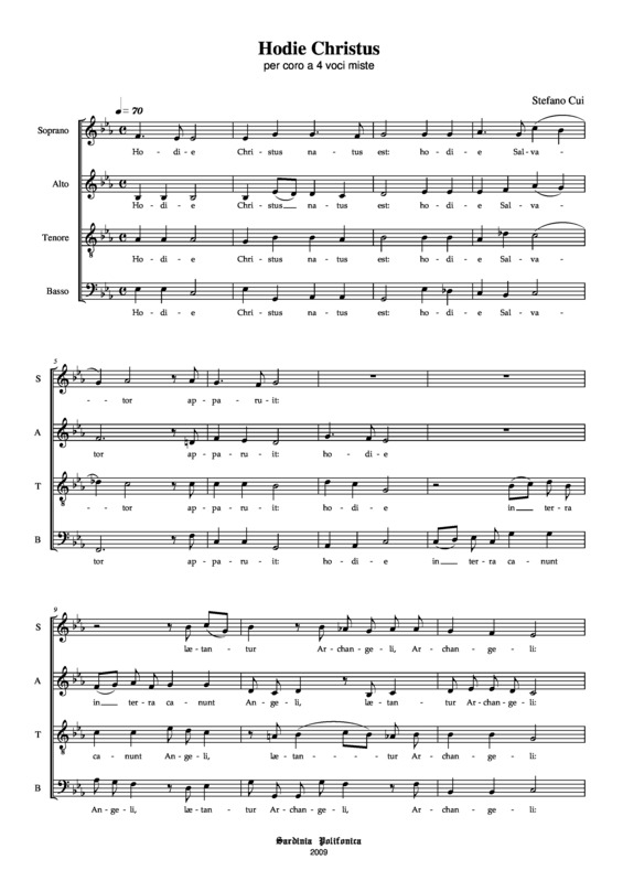 Partitura da música Hodie