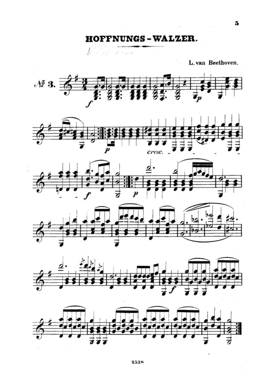 Partitura da música Hoffnungs Walzer