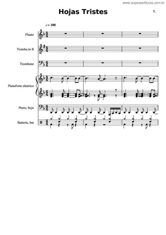 Partitura da música Hojas Tristes