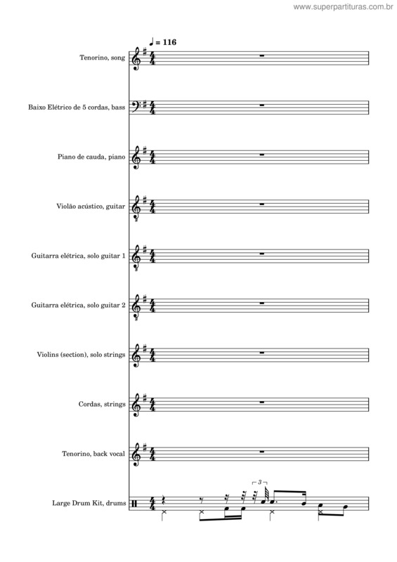 Partitura da música Hoje Eu Quero Te Amar – Zezé Di Camargo & Luciano