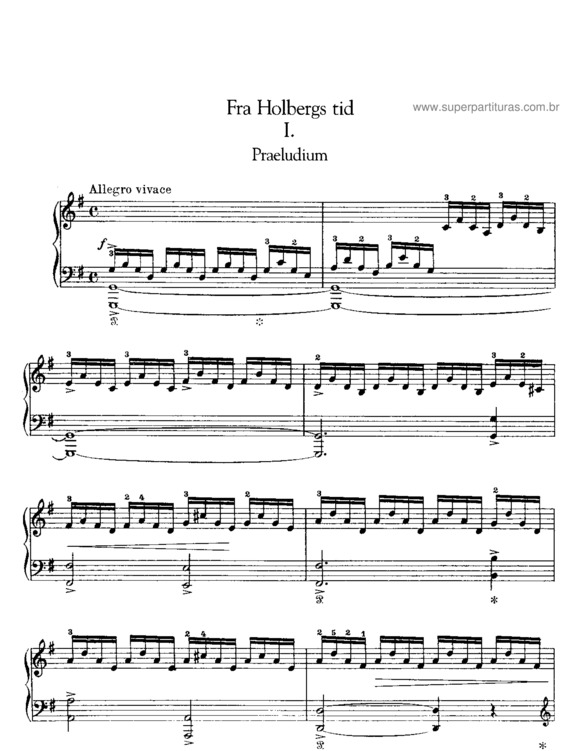 Partitura da música Holberg Suite