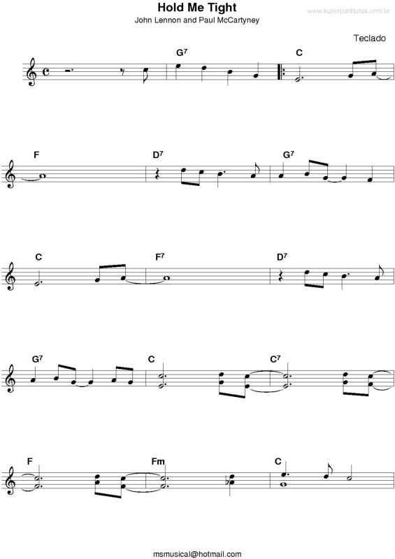 Partitura da música Hold Me Tight v.2