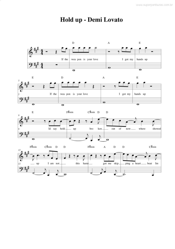 Partitura da música Hold Up