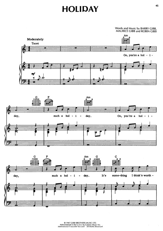 Partitura da música Holiday v.4