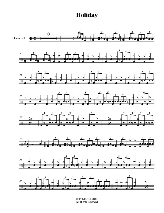 Partitura da música Holiday v.5