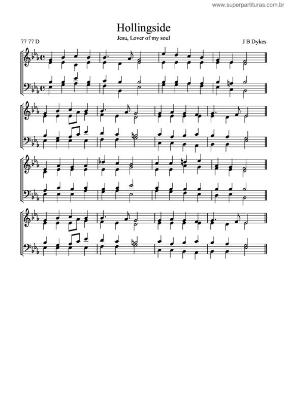 Partitura da música Hollingside