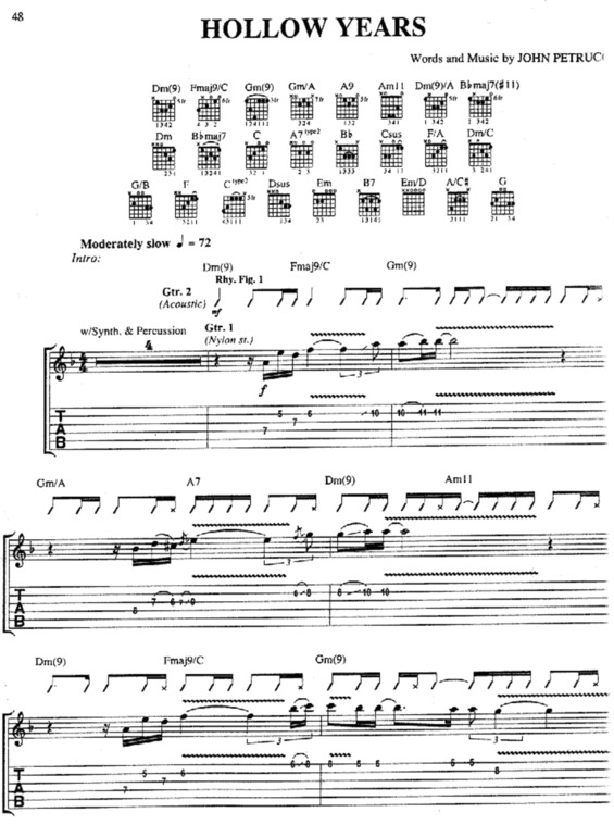 Partitura da música Hollow Years