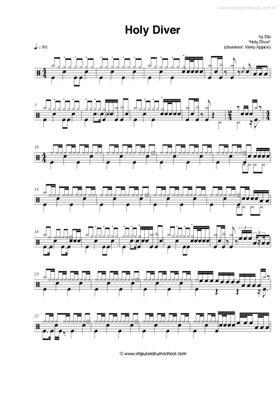 Partitura da música Holy Diver