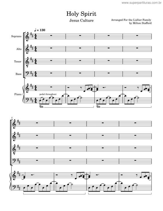 Partitura da música Holy Spirit v.2