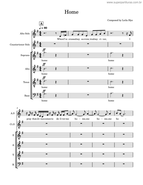 Partitura da música Home – Leila Slye – Leilaslye
