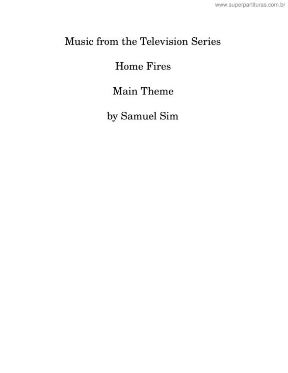 Partitura da música Home Fires – Samuel Sim