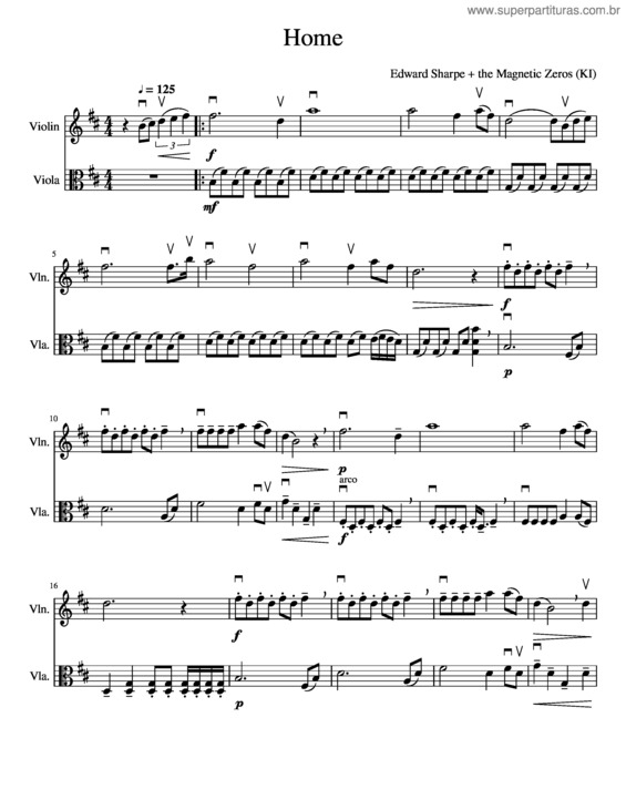 Partitura da música Home v.14