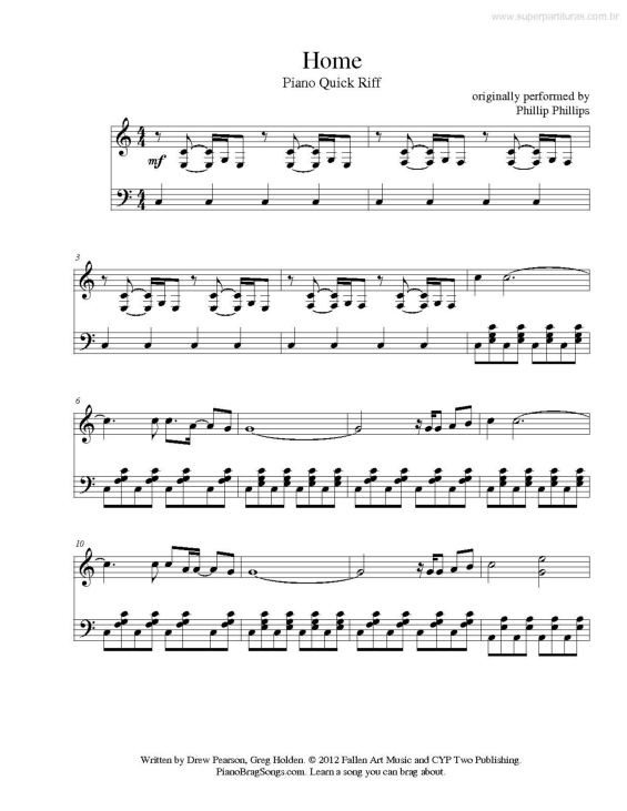 Partitura da música Home v.3