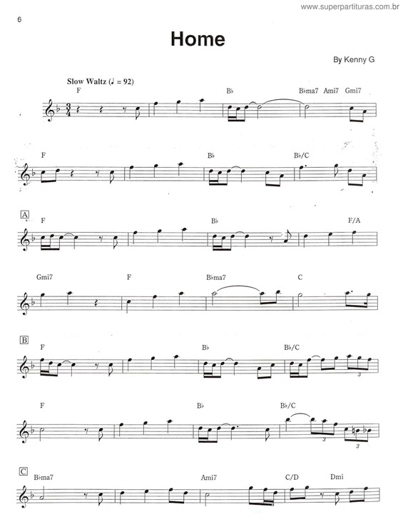 Partitura da música Home v.5