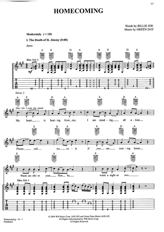 Partitura da música Homecoming v.2