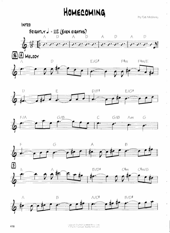 Partitura da música Homecoming v.3