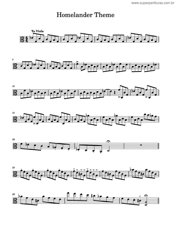 Partitura da música Homelander Theme Viola