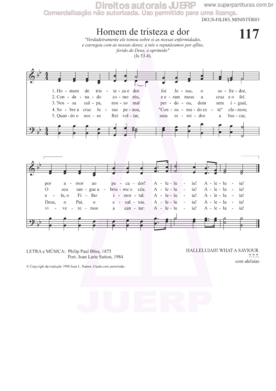 Partitura da música Homem De Tristeza E Dor - 117 HCC v.2