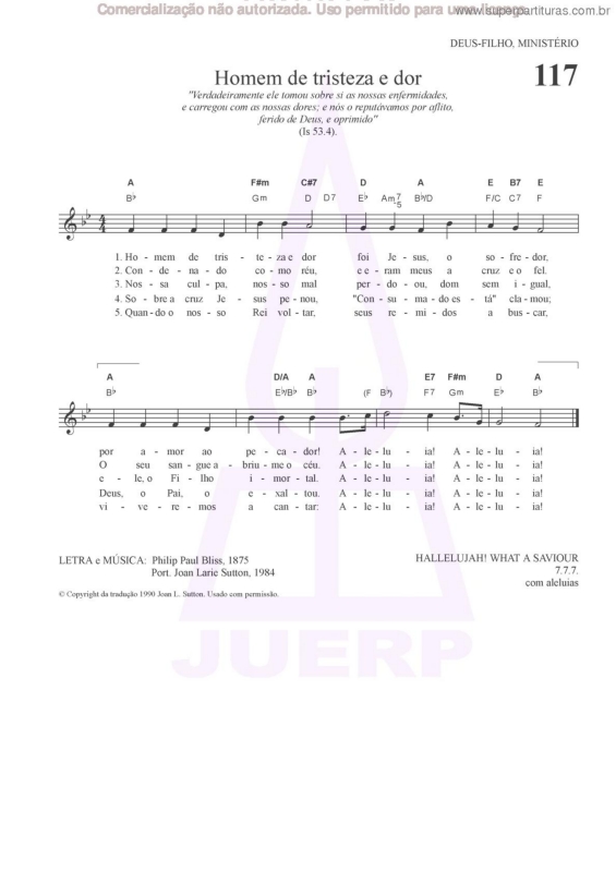 Partitura da música Homem De Tristeza E Dor - 117 HCC