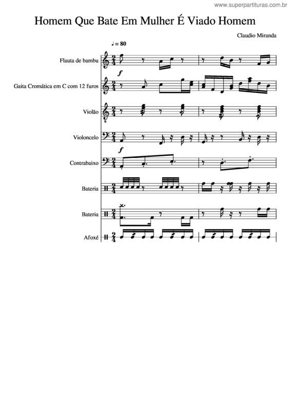 Partitura da música Homem Que Bate Em Mulher É Viado Homem