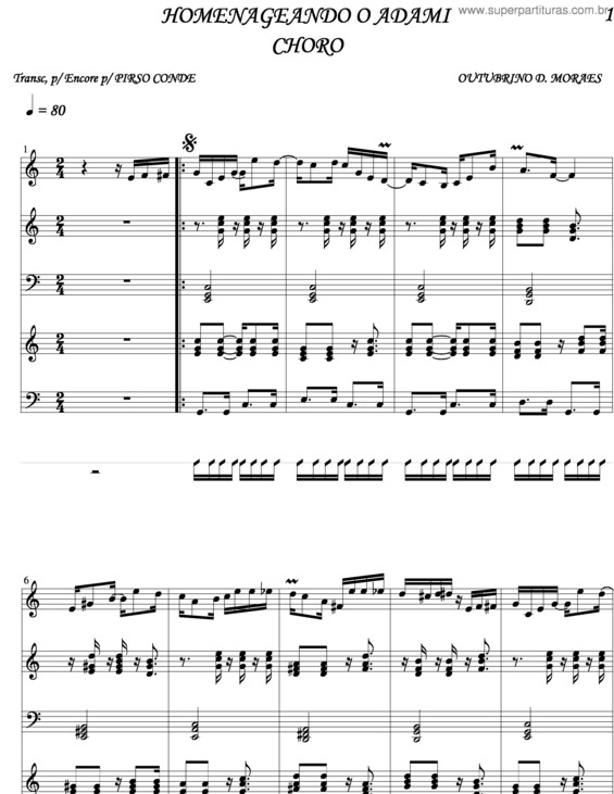 Partitura da música Homenageando O Adami v.5